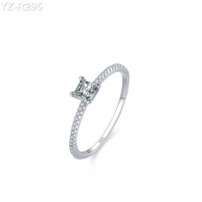 Princess Moissanite diamond Pave Ring