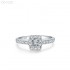 Radiant  Moissanite diamond Halo Pave Ring