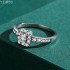 Radiant  Moissanite diamond Halo Pave Ring