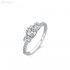 4 Claw 6.5mm 1.0ct Round Moissanite diamond Pave Ring