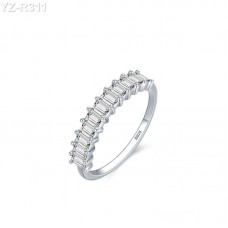 Baguette Moissanite diamond Eternity Ring 