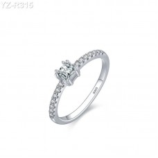 Radiant Moissanite diamond Pave Ring