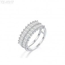 Baguette Moissanite diamond Eternity Ring 