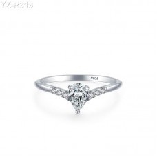 5x7mm 1ct Pear Moissanite diamond Pave Ring