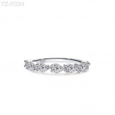 Pear Moissanite diamond Eternity Ring 