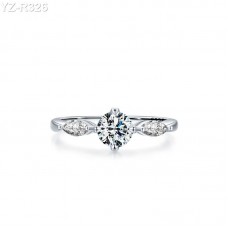 Round Moissanite diamond Side Stones Ring 