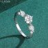 Round Moissanite diamond Side Stones Ring 