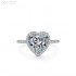 Heart Moissanite diamond Halo Pave Ring 