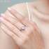 Heart Moissanite diamond Halo Pave Ring 