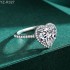 Heart Moissanite diamond Halo Pave Ring 