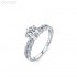 6.5mm 1.0ct Round Moissanite diamond Side Stones Ring