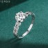 6.5mm 1.0ct Round Moissanite diamond Side Stones Ring