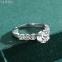 6.5mm 1.0ct Round Moissanite diamond Side Stones Ring