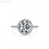 Round Moissanite diamond Halo Pave Ring Shown in 11.0mm 5.0ct 