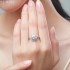 Round Moissanite diamond Halo Pave Ring Shown in 11.0mm 5.0ct 