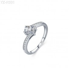 Radiant Moissanite diamond Pave Ring 