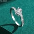 Radiant Moissanite diamond Pave Ring 