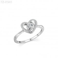 Round Moissanite diamond Halo Pave Ring 