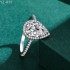 7x11mm 3.0ct Pear Moissanite diamond Halo Pave Ring