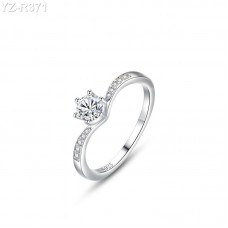 Round Moissanite diamond Pave Ring 