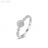 Round Moissanite diamond Side Stones Ring