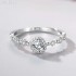 Round Moissanite diamond Side Stones Ring