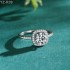 Round Moissanite diamond Halo Pave Ring