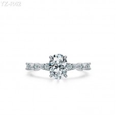 5x7ct Oval Moissanite diamond Pave Ring