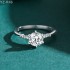 6 Claw 6.5mm 1.0ct Round Moissanite diamond Pave Ring