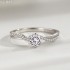 6 Claw 6.5mm 1.0ct Round Moissanite diamond Pave Ring