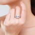 Radiant Moissanite diamond Three Stones Pave Ring 