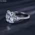 Radiant Moissanite diamond Three Stones Pave Ring 