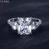 Radiant Moissanite diamond Three Stones Pave Ring 