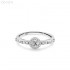 Round Moissanite diamond Halo Pave Ring 