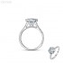 6 Claw 8.0mm 2.0ct Round Moissanite diamond Pave Ring