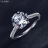 6 Claw 8.0mm 2.0ct Round Moissanite diamond Pave Ring