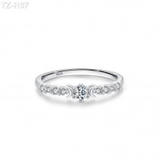 Round Moissanite diamond Pave Ring