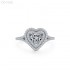  Heart Moissanite diamond Halo Pave Ring