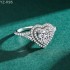  Heart Moissanite diamond Halo Pave Ring