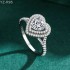  Heart Moissanite diamond Halo Pave Ring