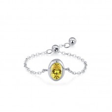 Created Yellow Sapphire Ring