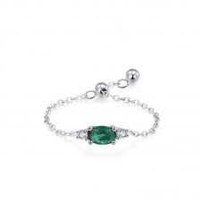 Created Green Sapphire Ring