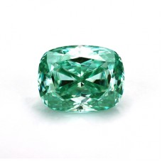 Original GRA Moissanite Green Color Elongated Cushion Brilliant