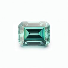 Original GRA Moissanite Green Color Emerald Cut