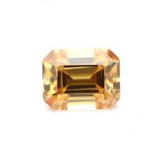 Original GRA Moissanite Champagne Color Emerald Cut