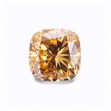 Original GRA Moissanite Champagne Color Cushion Brilliant